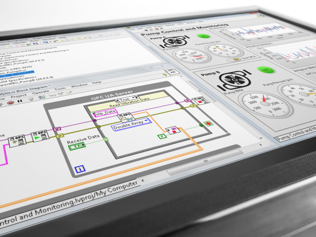 NI LabVIEW programmer operating user interface